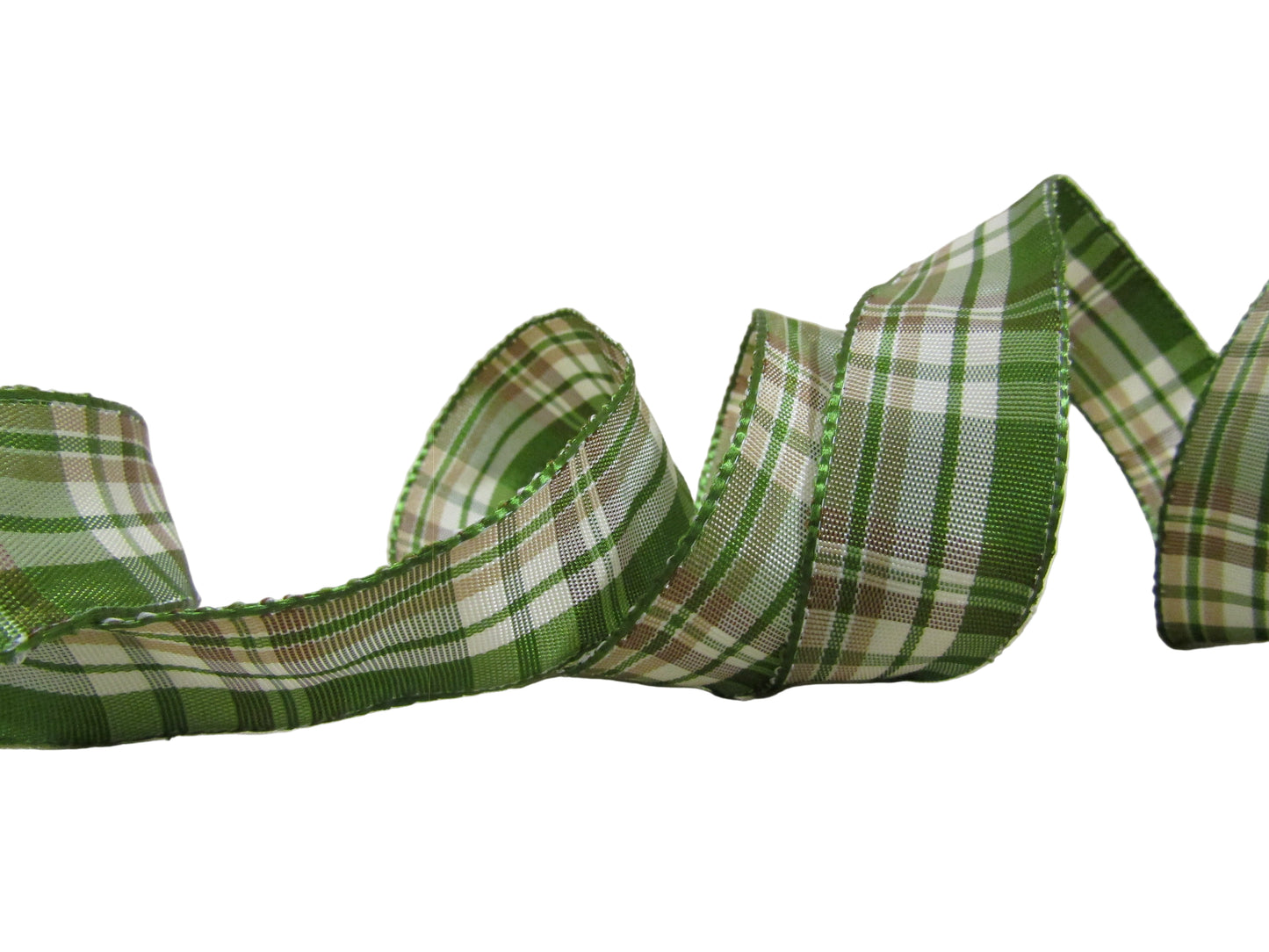 Panglica decorativa verde cu carouri 2,5 cm x 3 m