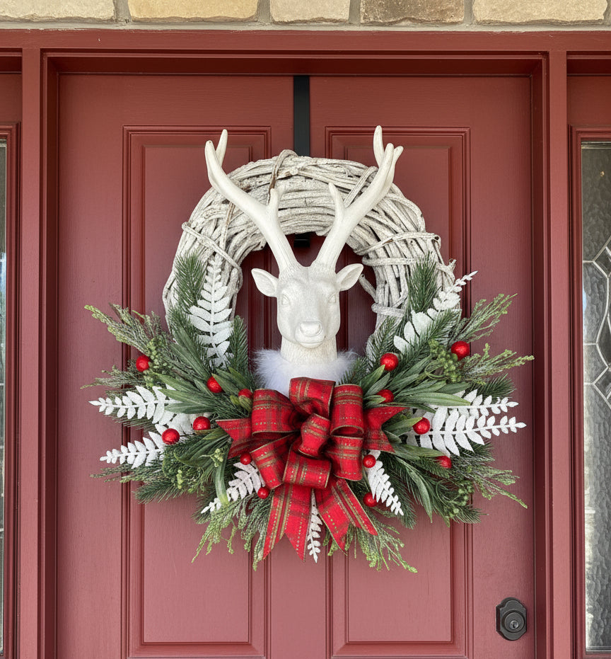 Coronita de craciun cu cerb 40 cm