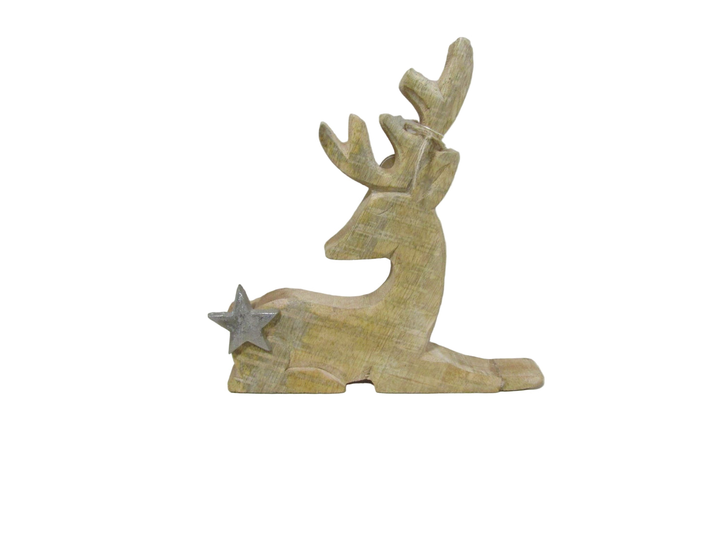 Decoratiune cerb de lemn 25 cm