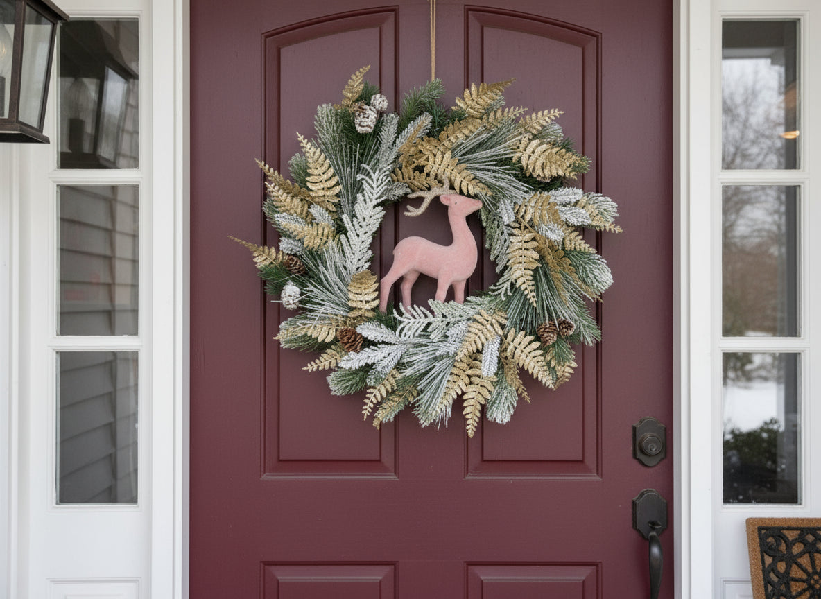 Coronita de craciun cu cerb 50 cm