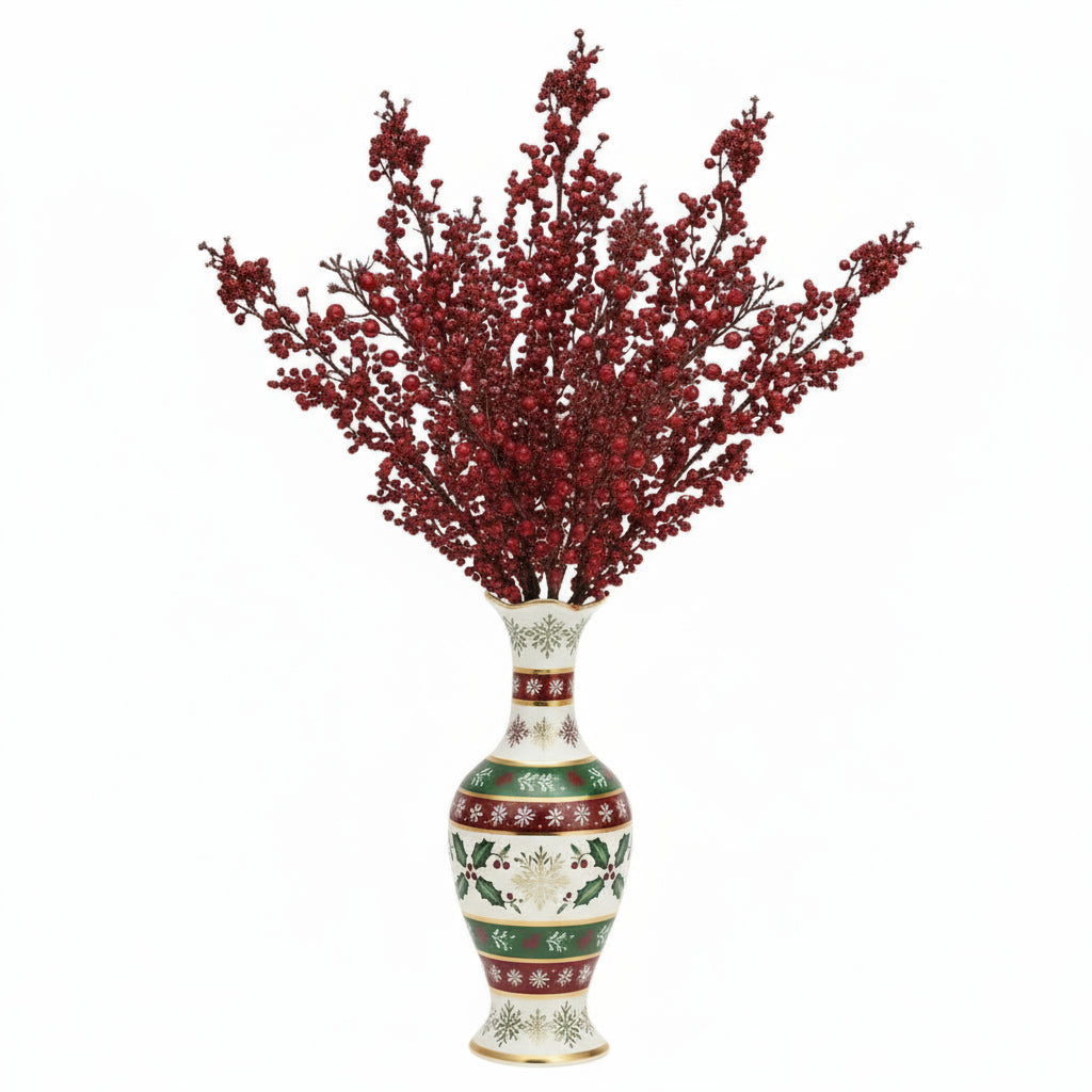 Ramura decorativa cu bobite, 70 cm - Rosu