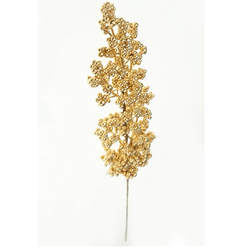 Ramura decorativa cu bobite, 69 cm - Auriu