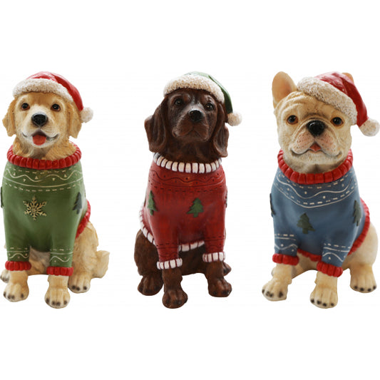 Decoratiune de craciun, Catel cu bluza si caciula