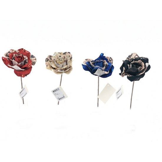 Trandafir animal print gold 17 cm