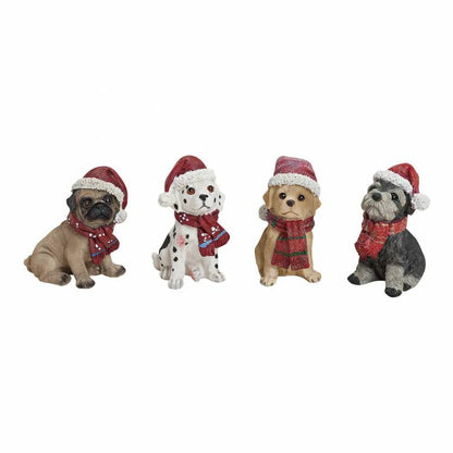 Decoratiune craciun catel cu fular si caciula set
