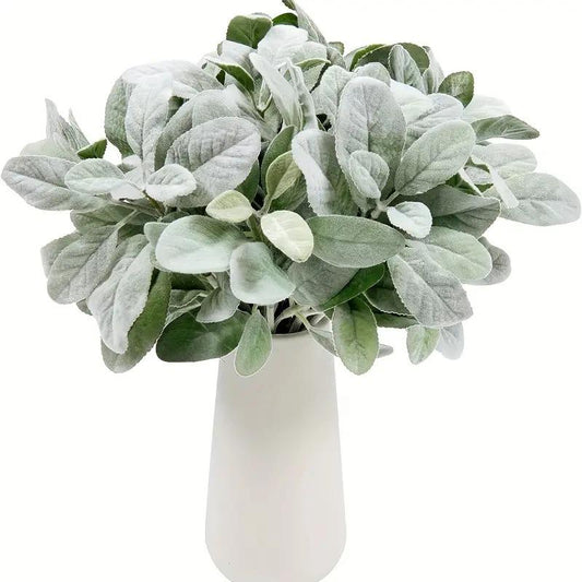 Crenguta artificiala cu frunze efect brumat 20 cm