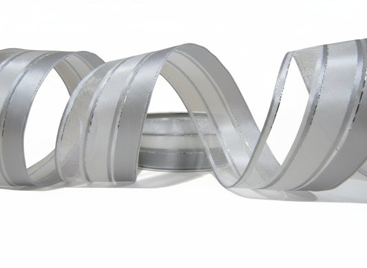 Panglica decorativa argintie 3,8 cm x 2m