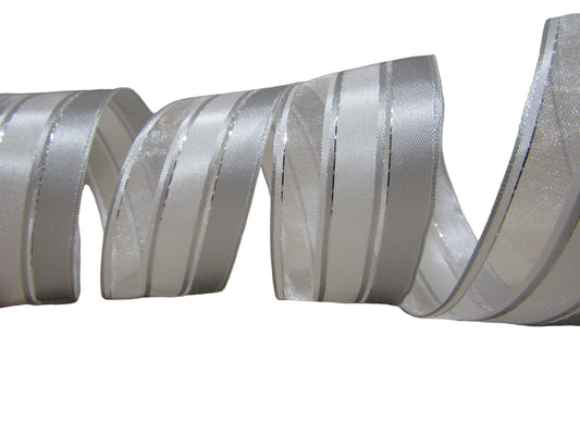 Panglica decorativa argintie 3,8 cm x 2m