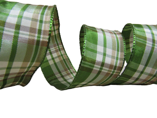 Panglica decorativa verde cu carouri 3,8 cm x 3 m