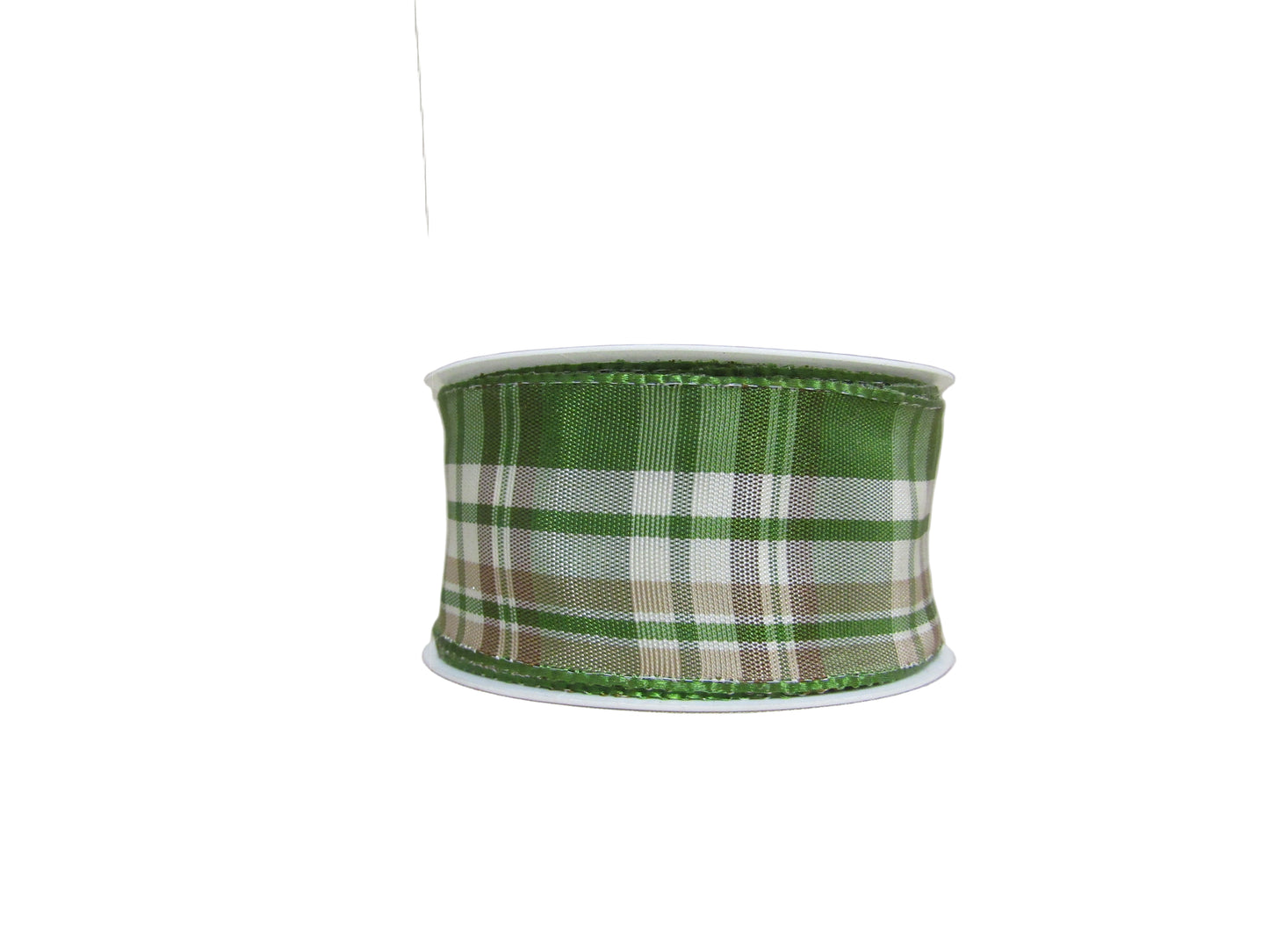 Panglica decorativa verde cu carouri 3,8 cm x 3 m