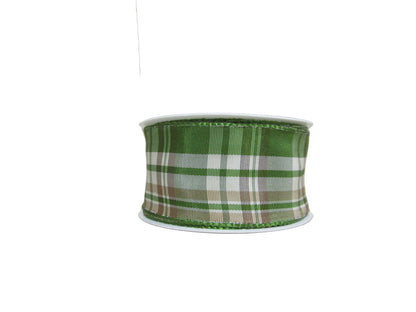 Panglica decorativa verde cu carouri 3,8 cm x 3 m
