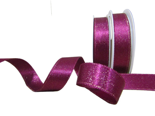 Panglica decorativa roz cu sclipici 1,5 cm x 3 m