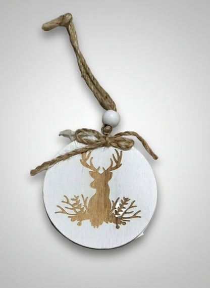 Decoratiune glob lemn cu ren