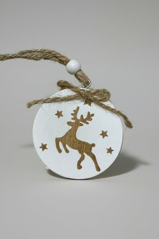 Decoratiune glob lemn cu ren