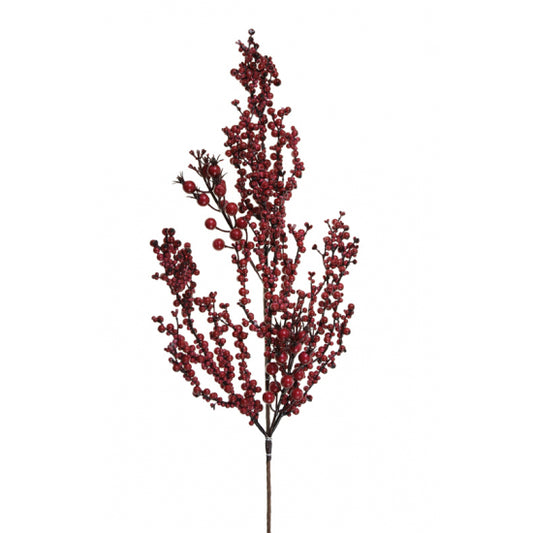 Ramura decorativa cu bobite, 70 cm - Rosu