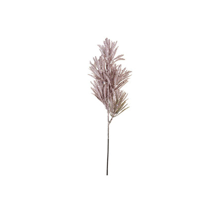Ramura decorativa roz cu sclipici, 46 cm