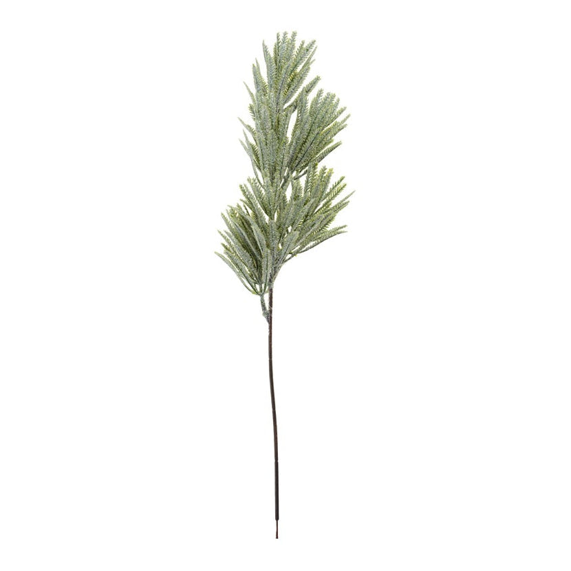 Ramura decorativa verde cu sclipici, 46 cm