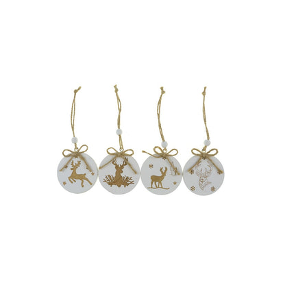 Decoratiune glob lemn cu ren