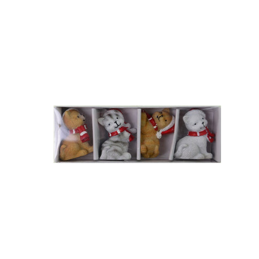 Decoratiune de craciun, Pisica cu fular si caciula set