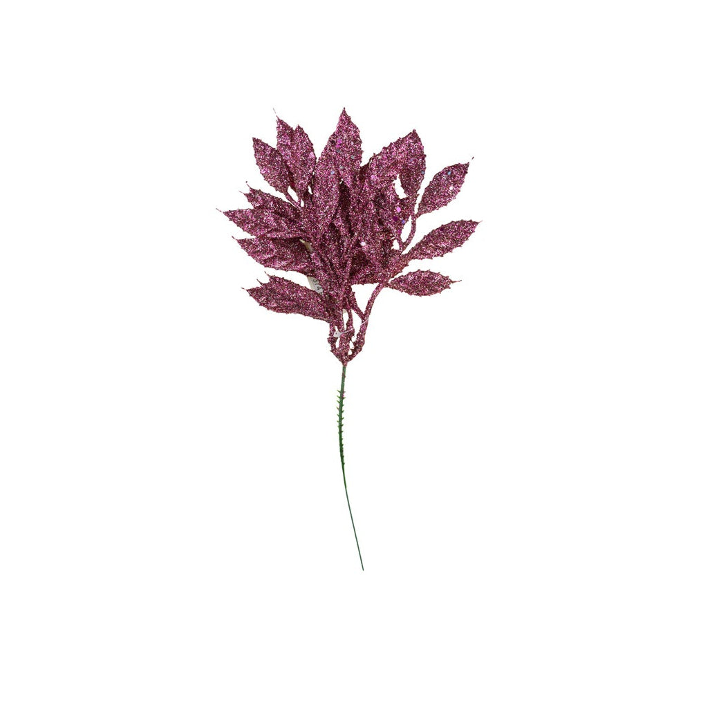 Ramura decorativa roz cu sclipici, 30 cm