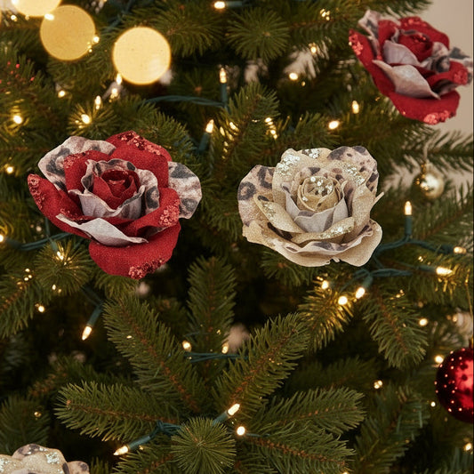 Trandafir animal print gold 17 cm