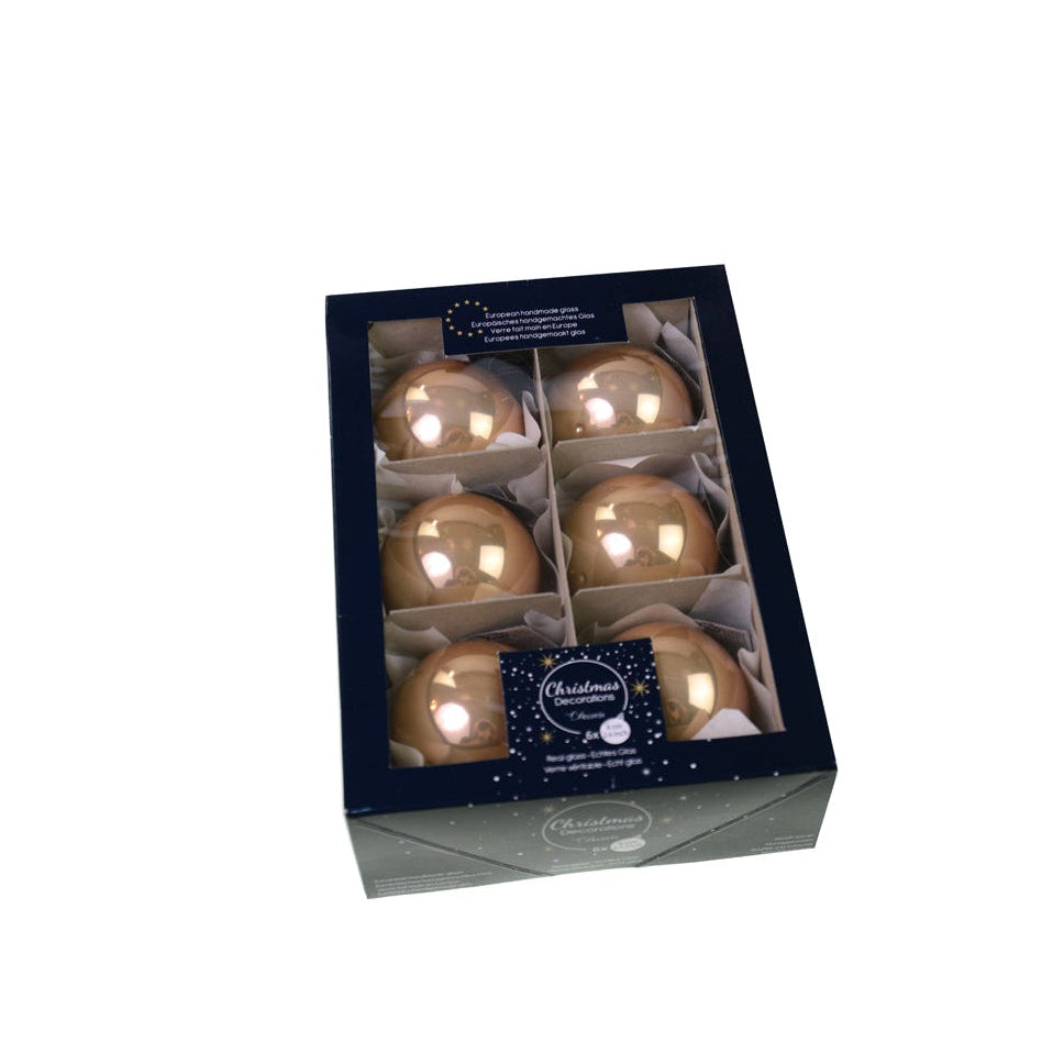 Globuri sticla beige 6 cm