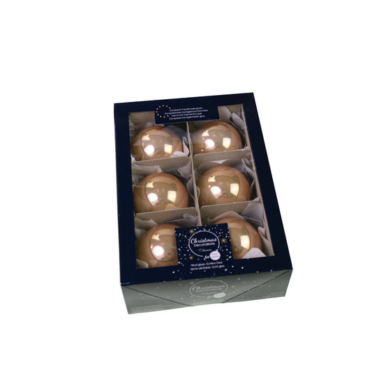 Globuri sticla beige 6 cm